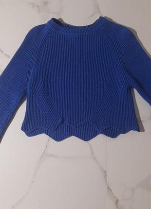 Синий укороченный свитер3 фото