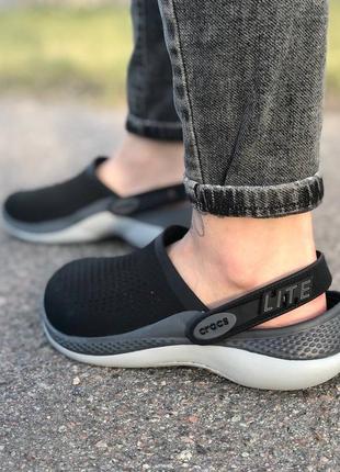 Чоловічі жіночі крокси сабо crocs  literide 360 колір black