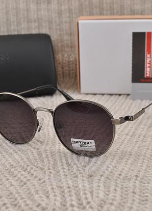 Фірмові чоловічі сонцезахисні круглі окуляри matrix polarized mt8613