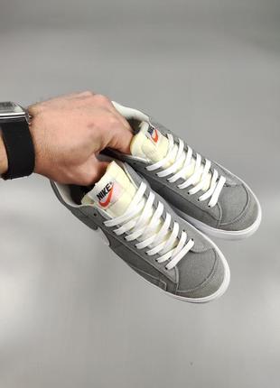 Nike blazer low suede gray6 фото