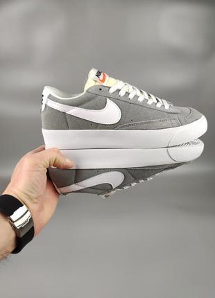 Nike blazer low suede gray9 фото