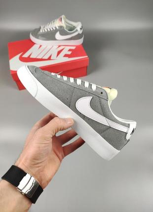 Nike blazer low suede gray5 фото