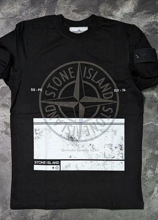 Мужская футболка stone island black1 фото