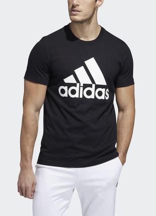 Футболка мужская чёрная adidas bos basic tee dt9933