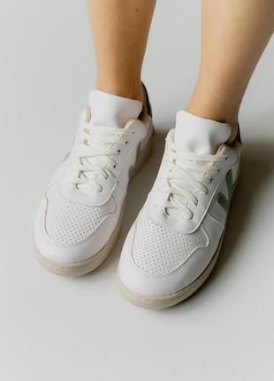 🔥 кроссовки классические белые с зеленым лого 🤍💚3 фото