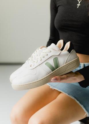 🔥 кроссовки классические белые с зеленым лого 🤍💚4 фото