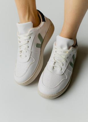 🔥 кроссовки классические белые с зеленым лого 🤍💚2 фото