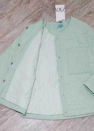 Крутая стильная стеганая подростковая куртка пиджак от zara. new6 фото