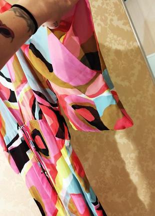 ♥️ накидка кимоно платье туника сарафан халат пляжный h&m разноцветный пляж длинная макси7 фото