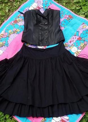 Черный костюм, юбка, жилетка.чорний костюм, спідниця, жилет класика