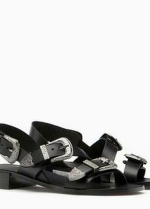 Шкіряні босоніжки stradivarius кожа