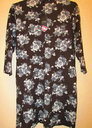 Красивое актуальное платье papaya с рукавом цветы размер 12-14 2