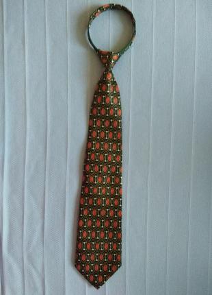Шовковий галстук на блискавці від rené chagal з оригінальним принтом1 фото