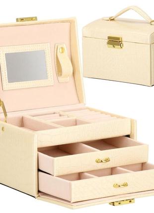 Шкатулка для украшений (футляр для бижутерии) springos 17.5 x 14 x 12.5 см ha1076