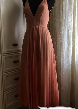 Cногсшибательное роскошное платье asos! фатин мягкий, плиссе, плиссировка, тонкие лямки!