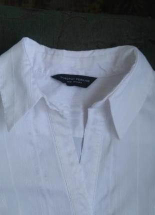 Стрейчева білосніжна блузка сорочка dorothy perkins р. 14 (румунія)5 фото