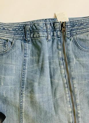 Женская джинсовая юбка средней длины2 фото