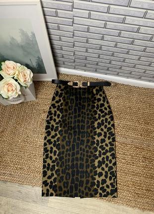 Леопардовая юбка/ леопардовая юбка мыды hobbs