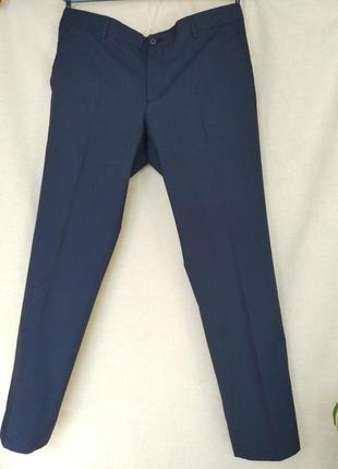 Синие брюки со стрелками slim fit2 фото