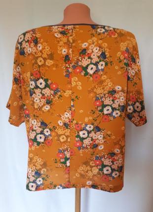 Блуза с короткими рукавами свободного кроя m&s ( размер 12)3 фото