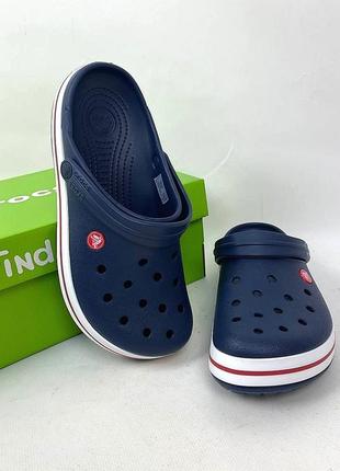 Чоловічі крокси сабо crocs crocband navy сині топ продажів1 фото