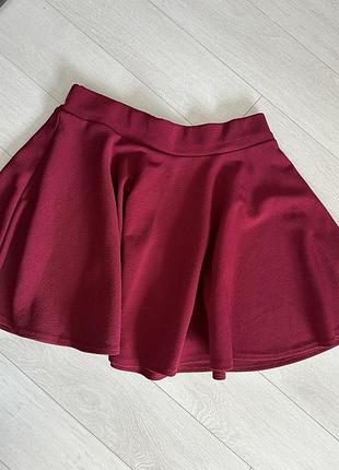 Спідниця сонце колір бургунді