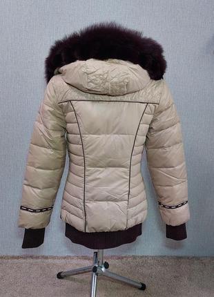 Новая демисезонная, весенняя куртка (еврозима) ailigess. мех натуральный. размер s, 42.3 фото