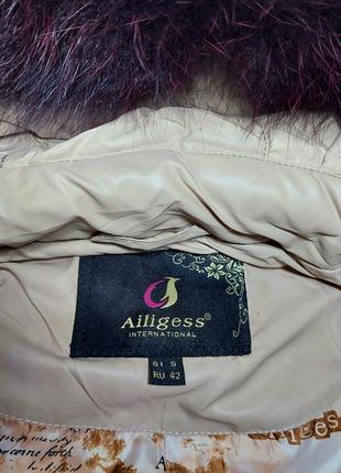 Новая демисезонная, весенняя куртка (еврозима) ailigess. мех натуральный. размер s, 42.9 фото