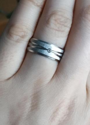 Кольцо нержавеющая сталь колечко серебро2 фото