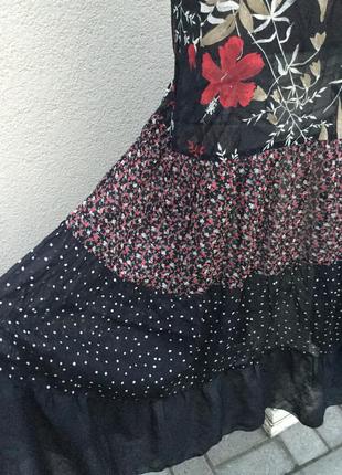 Сукня з відкритою спиною,літній,пляжний,сарафан в квітковий принт,віскоза,етно,стиль бохо8 фото