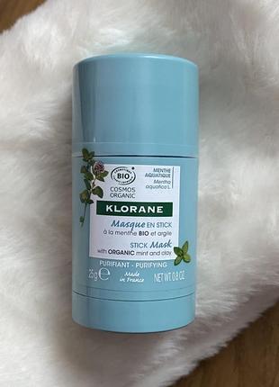 Маска для обличчя klorane aquatic mint purifying stick mask