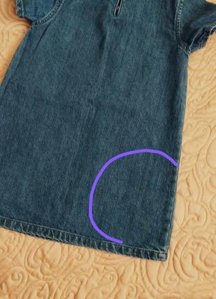 Стильное джинсовое платье сарафан платье next для девочки с вышивкой цветы 5 р джинс10 фото