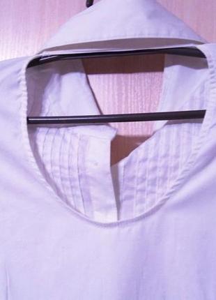 Біла бавовняна блуза сорочка в діловому стилі х/б4 фото
