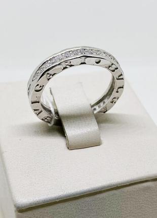 Кольцо серебряное с кубическим цирконием "булгари" 16 3,5 г2 фото