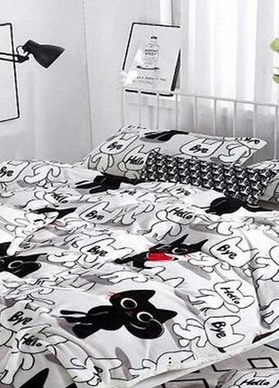 Щільний флісовий плед cat полуторне євро двушка гарний подарунок кот кіт