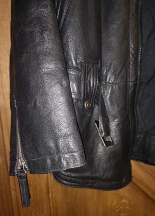 Кожаная куртка удлиненная, р 48-509 фото