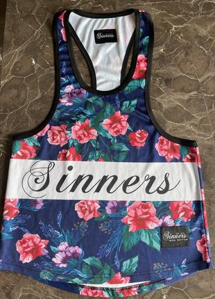 Спортивная майка sinners ibiza пляжная с цветочным принтом р.m