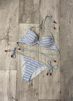 Смугастий купальник від h&m , розмір 42-44 , 75в
