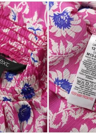 Красивая сатиновая блузка "next" с цветочным принтом. размер uk12/eur40.10 фото
