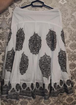 Хлопковая юбка летняя с подкладкой юбка