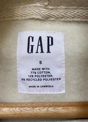 Мужская толстовка худи gap logo fleece hoodie бежевая3 фото