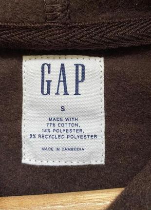 Мужская толстовка худи gap logo fleece hoodie темно-коричневая3 фото