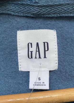 Мужская толстовка худи gap logo fleece hoodie синяя4 фото