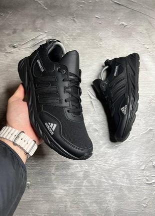 Стильні чорні кросівки сітка/сіточка чоловічі адідас adidas демі,демісезонні осінні,весняні,літні (на осінь,весна,літо 2023-2024)