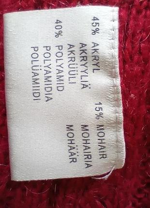 Бордовая теплая мохерная ( 15%) кофта туника; jsfn; xs/s 5