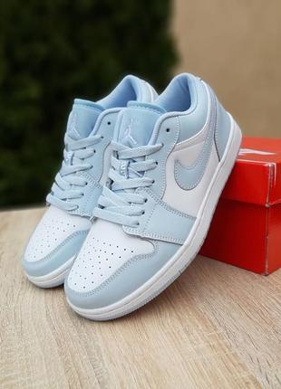 Нереальные женские кроссовки nike air jordan retro 23 low light blue white небесно-голубые с белым4 фото