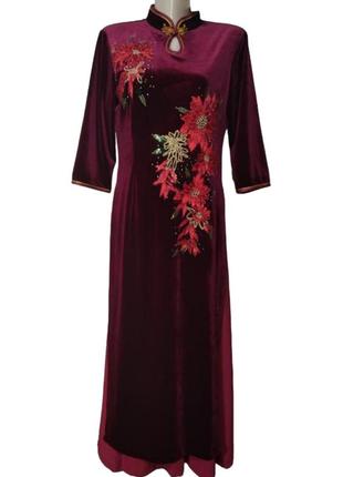 Ctraziella. винтажное платье бархат, китайский стиль.4 фото