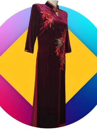 Ctraziella. винтажное платье бархат, китайский стиль.