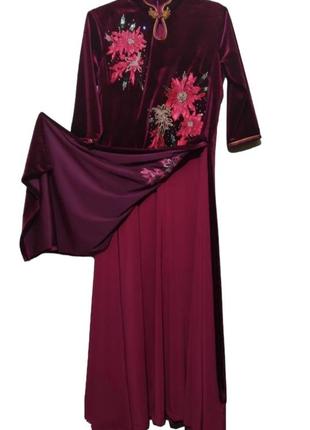 Ctraziella. винтажное платье бархат, китайский стиль.