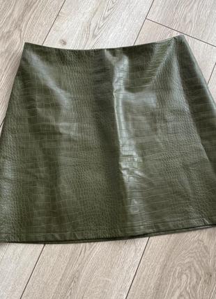 Женская мини юбка из экокожи